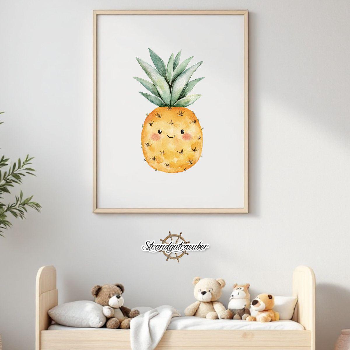 Buegelbild fröhliche Ananas
